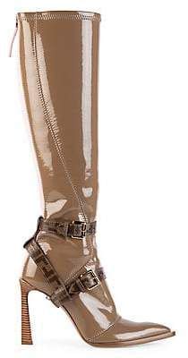 fendi harness buckle patent neoprene tall boots|Fendi boots for women.